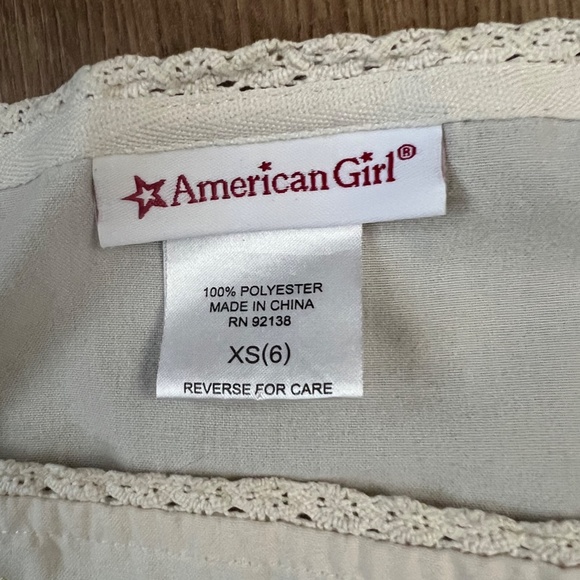American Girl Vintage White Dress with Blue Satin Ribbon and Bow Sz XS (6) - Picture 2 of 8